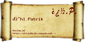Öhl Patrik névjegykártya