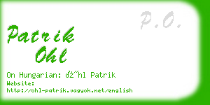 patrik ohl business card